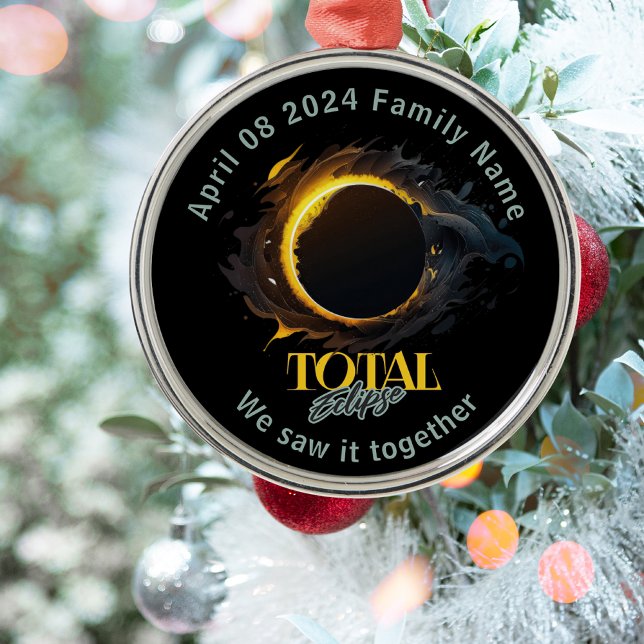 Ornement En Métal Total Solaire Eclipse 2024 Avril 8 Keepsaké cadeau (Créateur téléchargé)