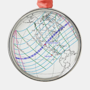 Ornement En Métal Total Solaire Eclipse 2024 Global Path