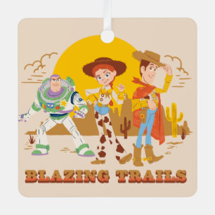 Ornement En Métal Toy Story Buzz, Jessie, Woody "Pistes enflammées"