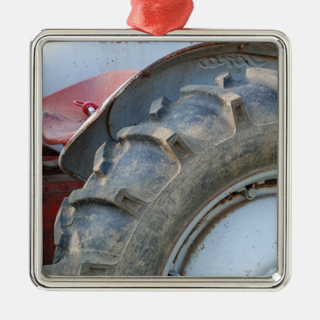 Ornement En Métal tracteur antique (Devant)