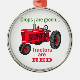 Ornement En Métal Tracteurs Rouges