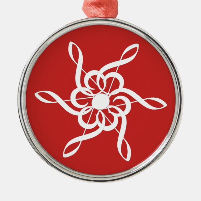 Ornement En Métal Treble Clef Snowflake musicale Noël Ornament (Devant)
