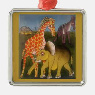 Ornement En Métal Trio d'art africain