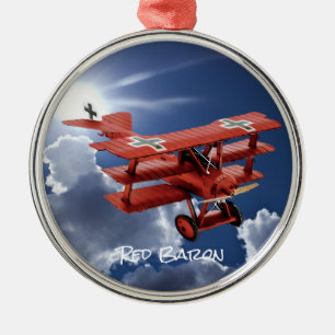 Ornement En Métal Triplan Fokker de Red Baron