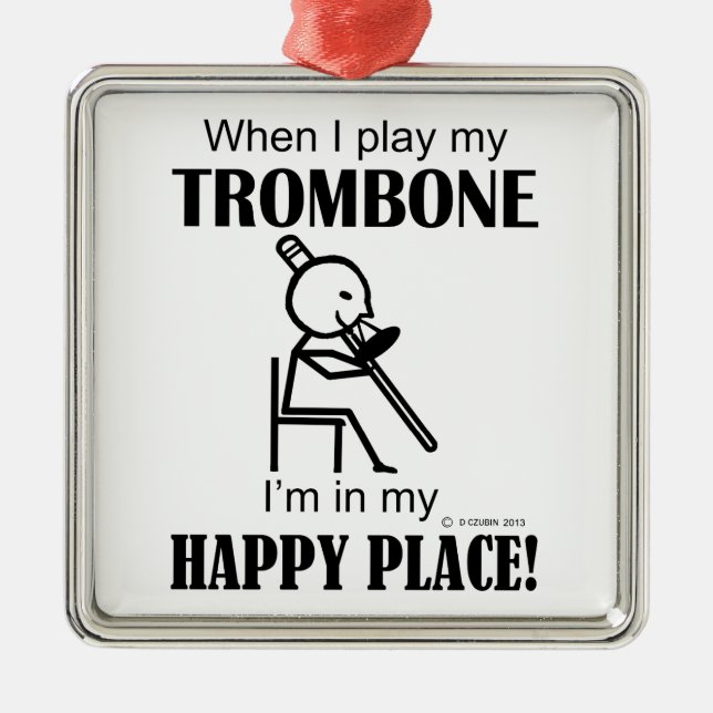 Ornement En Métal Trombone Happy Place (Devant)