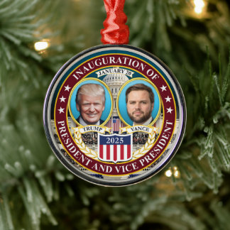 Ornement En Métal Trump - Vance Inauguration 20 janvier 2025 Noël
