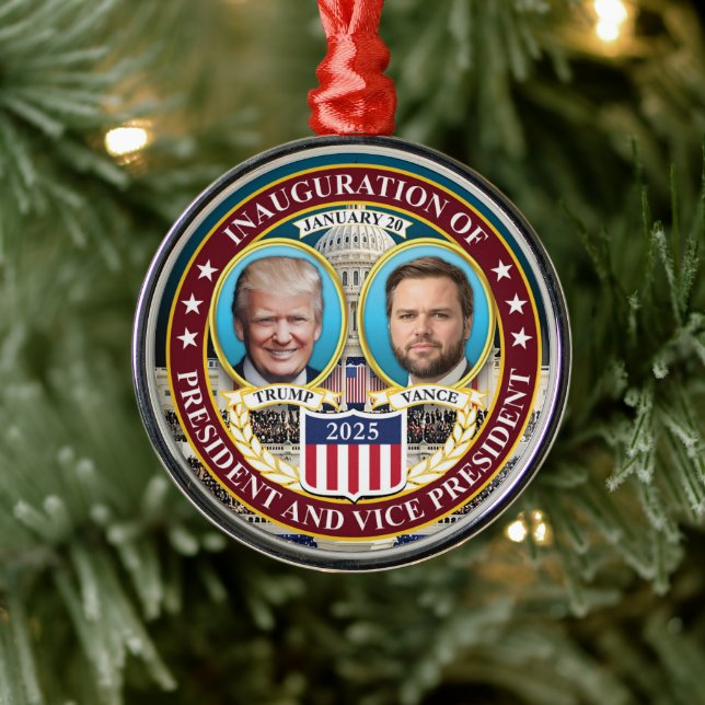 Ornement En Métal Trump - Vance Inauguration 20 janvier 2025 Noël (Arbre)