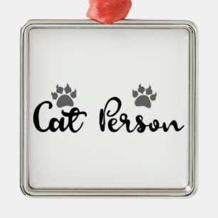 Ornement En Métal Typographie d'une personne de chat