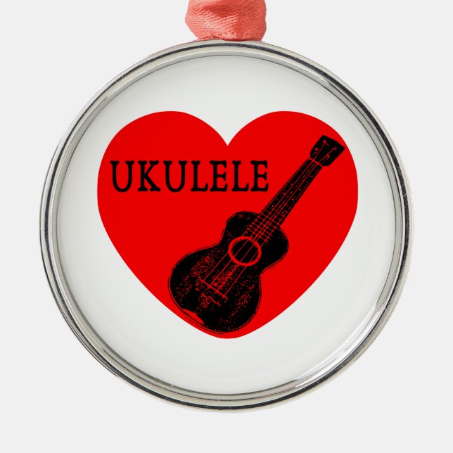Ornement En Métal Ukulele Love (Devant)