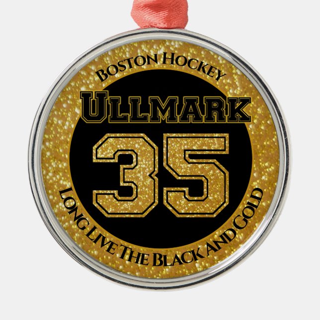 Ornement En Métal Ullmark de hockey de Boston 35 (Devant)