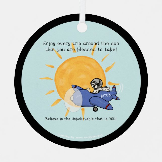 Ornement En Métal Un autre voyage autour du soleil (Recto)
