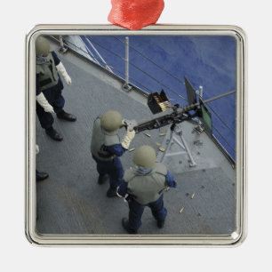 Ornement En Métal Un marin des USA met le feu 50 à un calibre M2HB