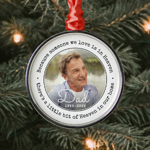 Ornement En Métal Une simple photo souvenir de quelqu'un au ciel