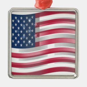 Ornement En Métal USA Unites : Stripes & Stars en Gras Design