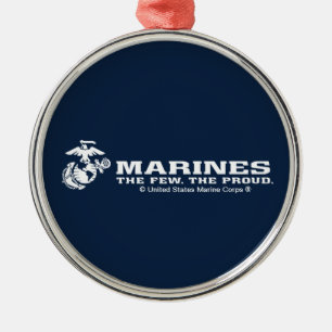 Ornement En Métal USMC Les rares Logo Fiers - Blanc