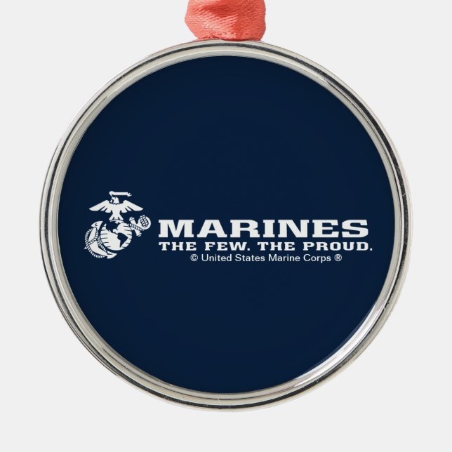 Ornement En Métal USMC Les rares Logo Fiers - Blanc (Devant)
