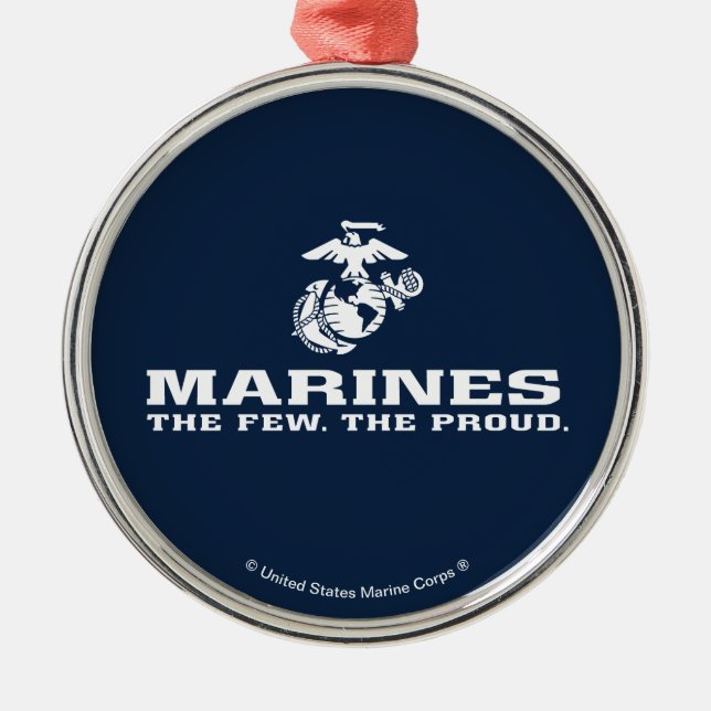Ornement En Métal USMC Les rares Logo Fiers Empilés - Blanc (Devant)