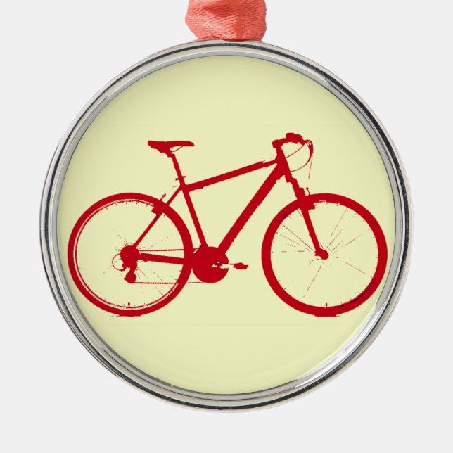 Ornement En Métal vélo rouge, vélo (Devant)