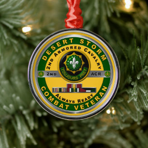 Ornement En Métal Vétérinaire de la tempête du désert du 2e Rég