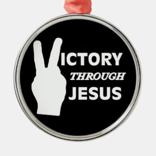 Ornement En Métal Victory through Jesus