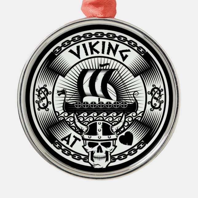 Ornement En Métal Viking au coeur (Devant)
