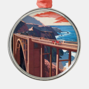 Ornement En Métal Vintage Big Sur Bixby Bridge USA Tourisme