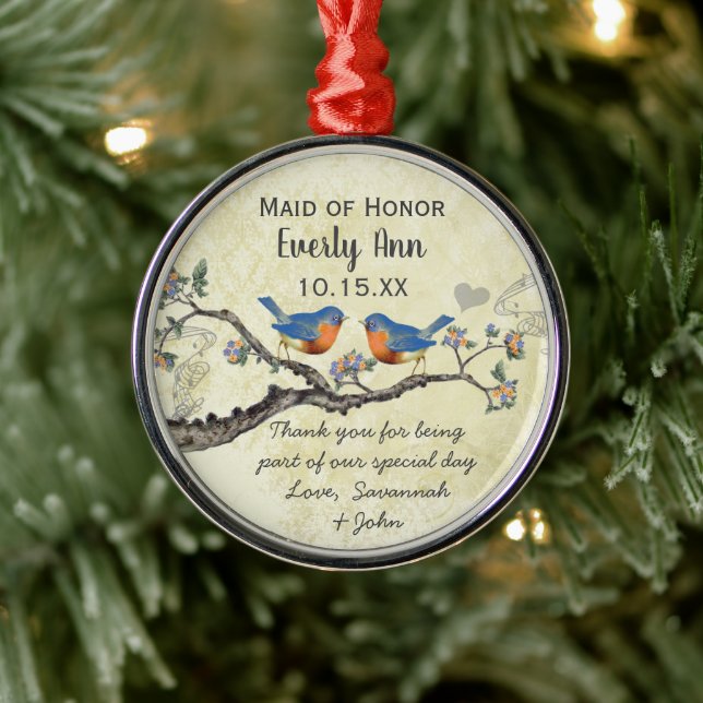 Ornement En Métal Vintage Bluebird Maid of Honor Ornamy (Arbre)