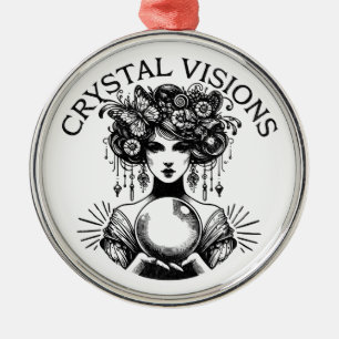 Ornement En Métal Visions de cristal Femme mystique T-shirt Vintage 