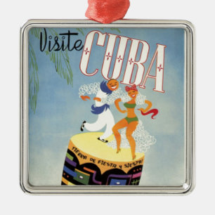 Ornement En Métal Visiter Cuba Tiki Fiesta Siesta Vintage Holiday Is