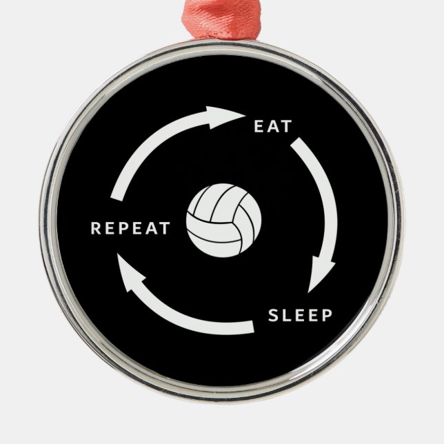 Ornement En Métal Volleyball Manger Sleep Répéter Le Ventilateur De  (Devant)