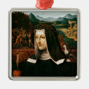 Ornement En Métal Voto ex a consacré à St Catherine de Sienne