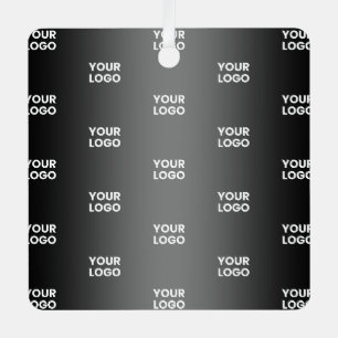 Ornement En Métal Votre logo simple répétitif Dégradé noir et gris