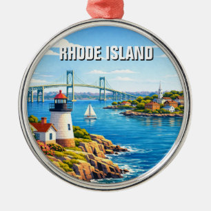 Ornement En Métal Voyage à Rhode Island