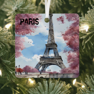 Ornement En Métal Voyage de Noël à Paris