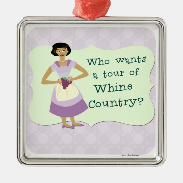 Ornement En Métal Voyageons à Whine Country ! (Devant)