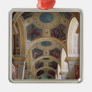 Ornement En Métal Vue du plafond coffered de bibliothèque avec s