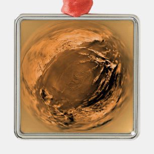 Ornement En Métal Vue en oeil de poisson de la surface de Titan