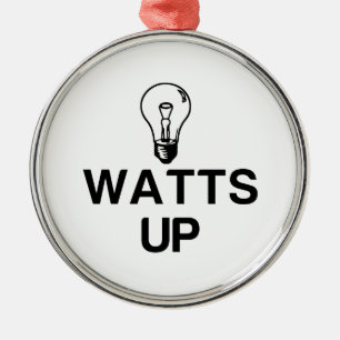 ORNEMENT EN MÉTAL WATTS UP LIGHT BULB