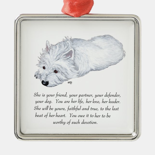Ornement En Métal West Highland White Terrier Keepsakland (Devant)