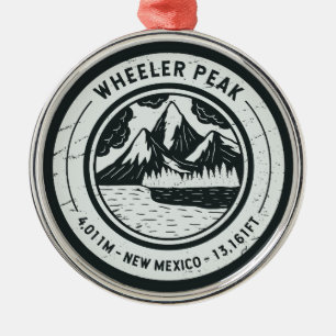 Ornement En Métal Wheeler Peak New Mexico Randonnée Skiing Travel