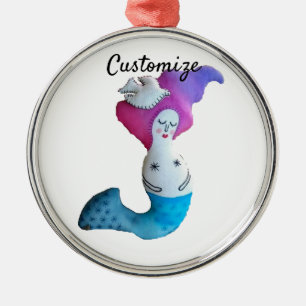 Ornement En Métal White Dove Mermaid Thunder_Cove
