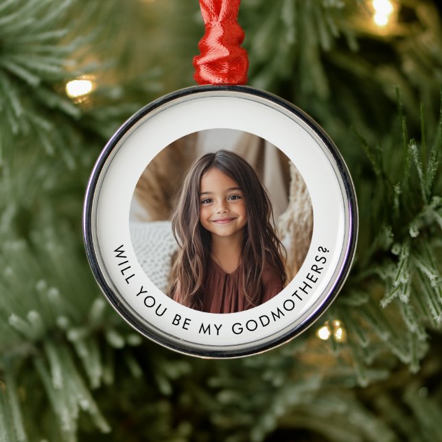 Ornement En Métal Will You Be My Godmothers Photo Proposal (Arbre)
