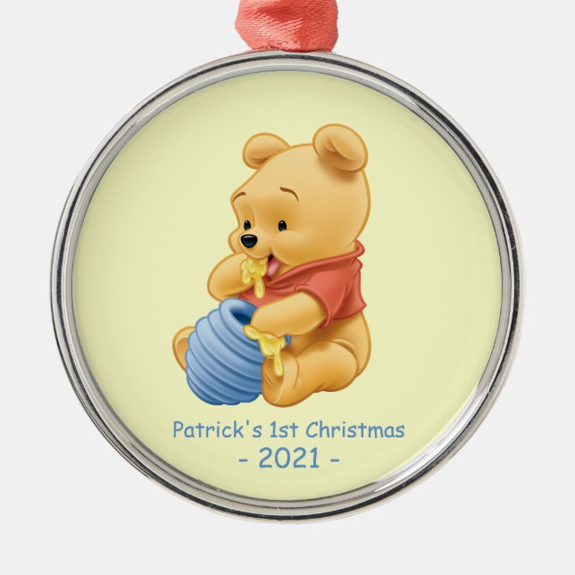 Ornement En Métal Winnie l'Ooh | Première céramique de Noël pour béb (Devant)