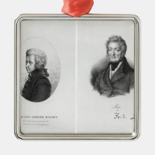 Ornement En Métal Wolfgang Amedeus Mozart et Ferdinando Paer