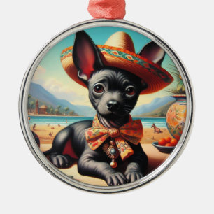 Ornement En Métal Xoloitzcuintle vintage