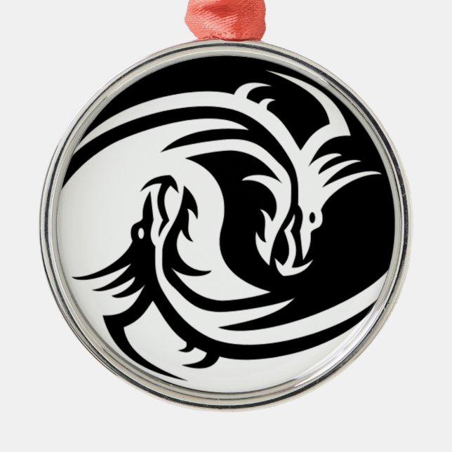 Ornement En Métal Yin Yang Dragons (Devant)