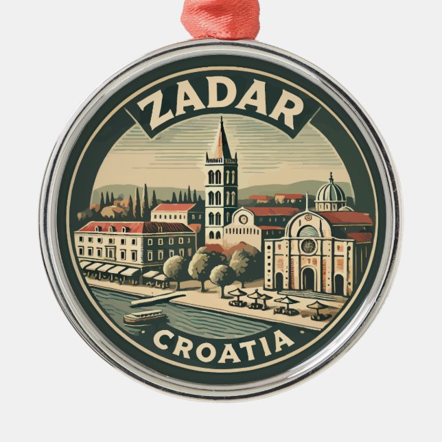 Ornement En Métal Zadar Croatie Illustration Insigne d'art de voyage (Devant)