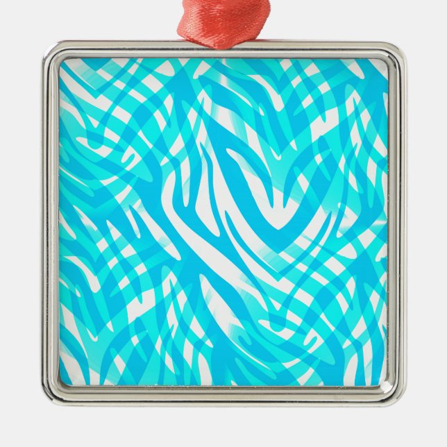 Ornement En Métal Zèbre bleu Abstrait (Devant)