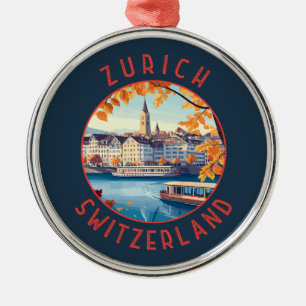 Ornement En Métal Zurich Suisse - Cercle en détresse rétro