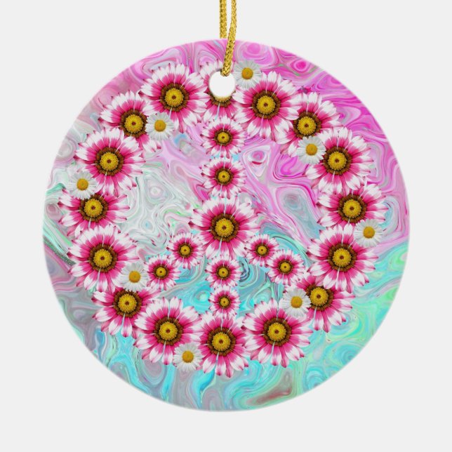 Ornement en porcelaine de fleurs de paix (Devant)